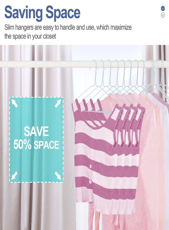 SPECILITE Wire Metal Clothes Hangers Bulk 50 Pack with Groove, 16.7 Inch, 12 Gauge Ultra Thin, Non Slip, for Standard Size Suits, Shirts, Pants, Skirts, White - Image 2
